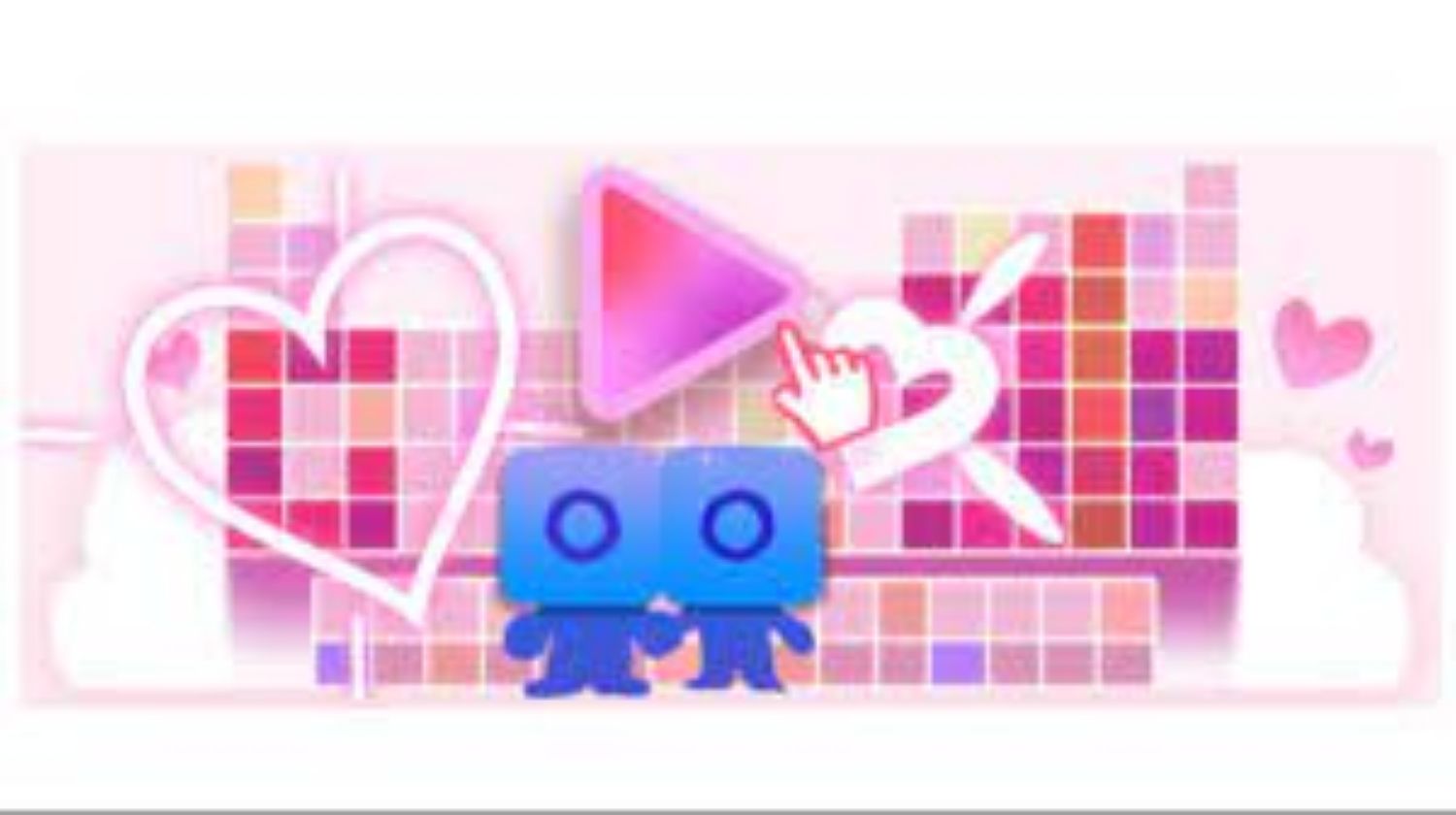 Picture of Google created a fun Doodle on Valentine's Day, identify your chemistry bond by playing a quiz