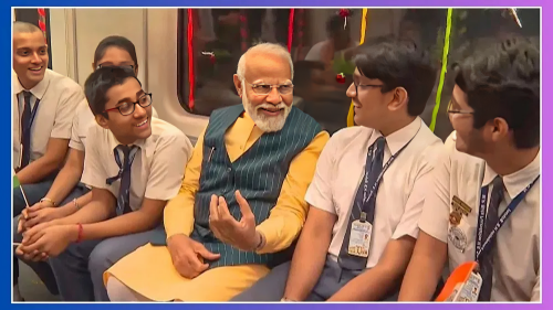 Picture of The country got the first underwater metro, PM Modi traveled with children, watch the video