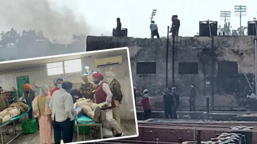 Picture of Gang war between inmates in Gurdaspur jail in Punjab, even the police who came to rescue were frustrated