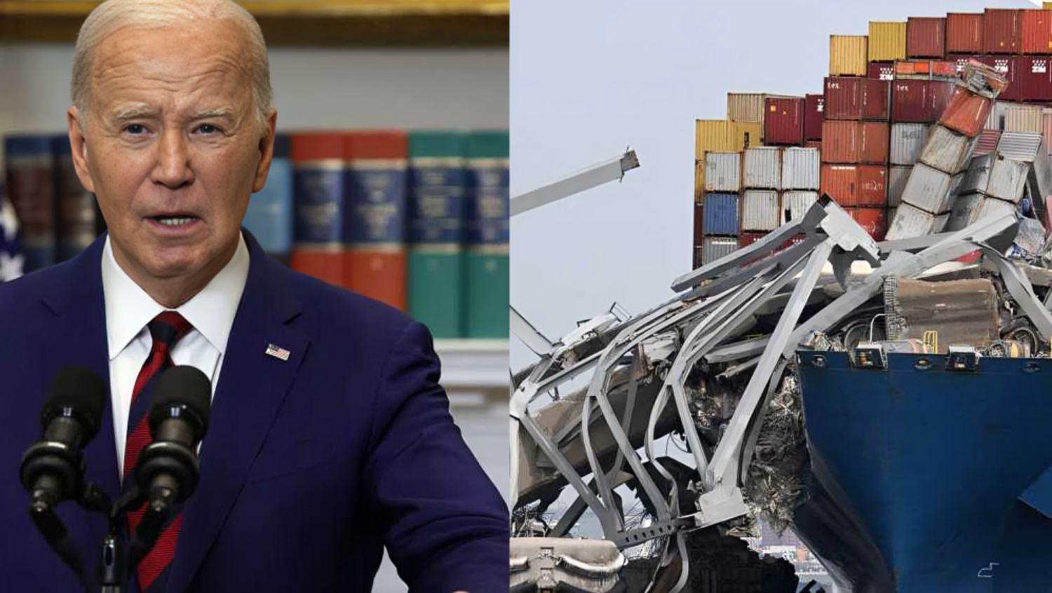 Picture of What did Joe Biden say on the Baltimore Bridge accident? Six people still missing, traffic suspended at the port