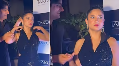 Picture of A friend pulled Ankita Lonkhe's dress in front of Vicky Jain, the actress turned red-yellow with anger, watch-Video